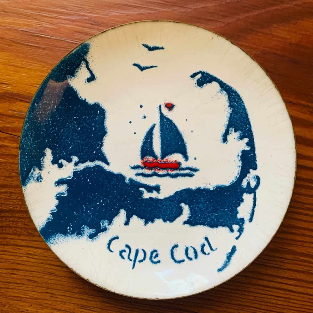 Cape Cod Handmade Copper and Enamel Coaster Nautical Decorative Ring dish